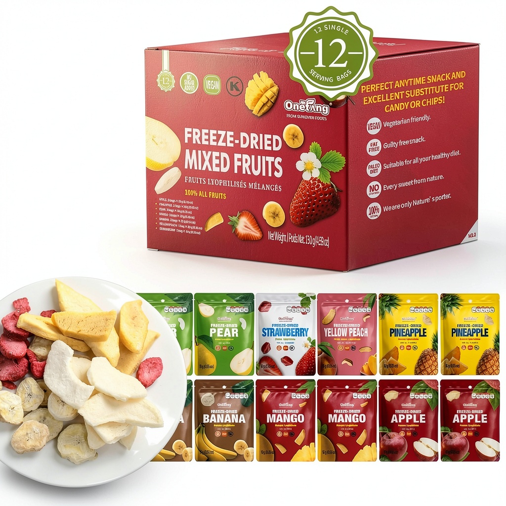 Sungiven freeze-dried fruit assortment in single-serve bags