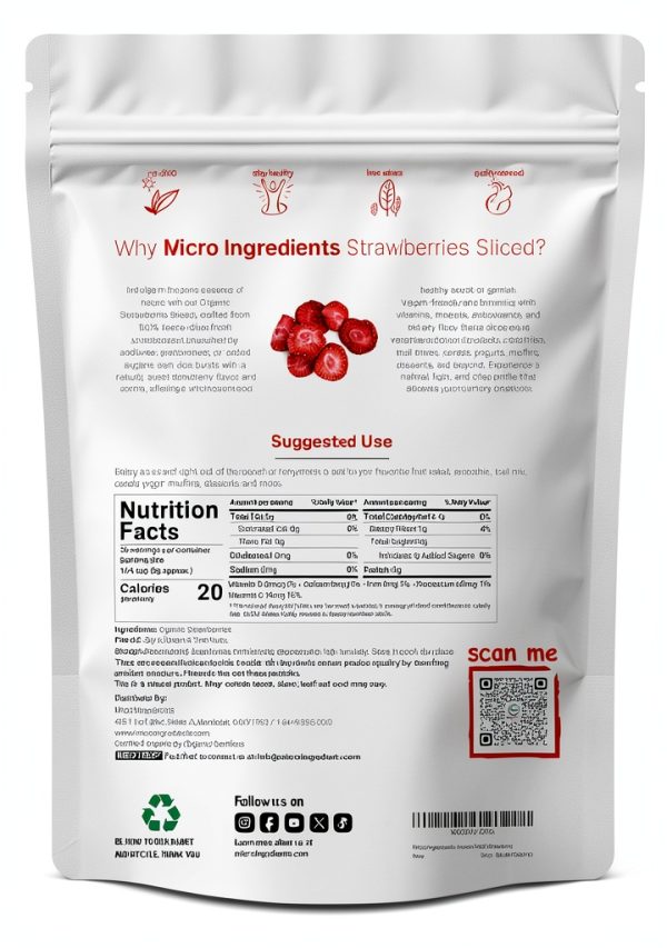 Micro Ingredients Organic Freeze Dried Strawberries Vegan-1