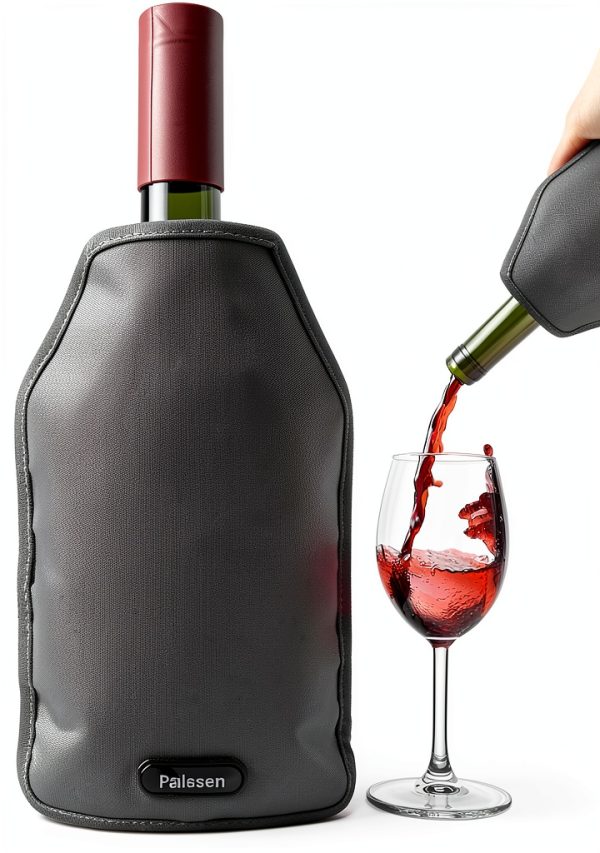 Portable Wine Cooler Sleeve Pallesen Black Nylon PVC 750ml Chiller-0