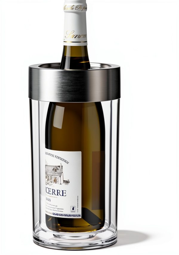 Wine Enthusiast Double Wall Iceless Wine Bottle Chiller – Premium Thermal Insulated Single Bottle Bucket for Tabletop Cooling-4