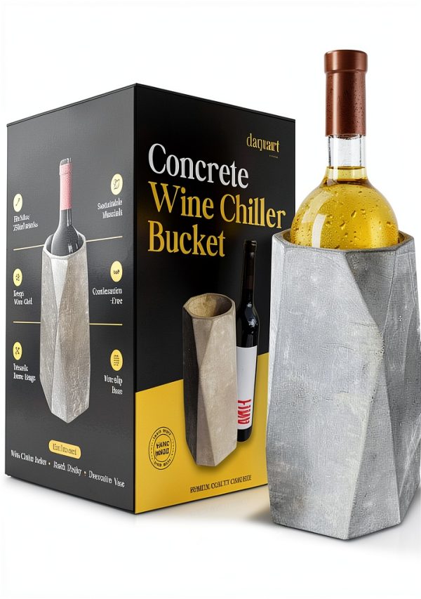 Concrete Wine Chiller Bucket Daquart Gray 0.75L Eco Cooler-0