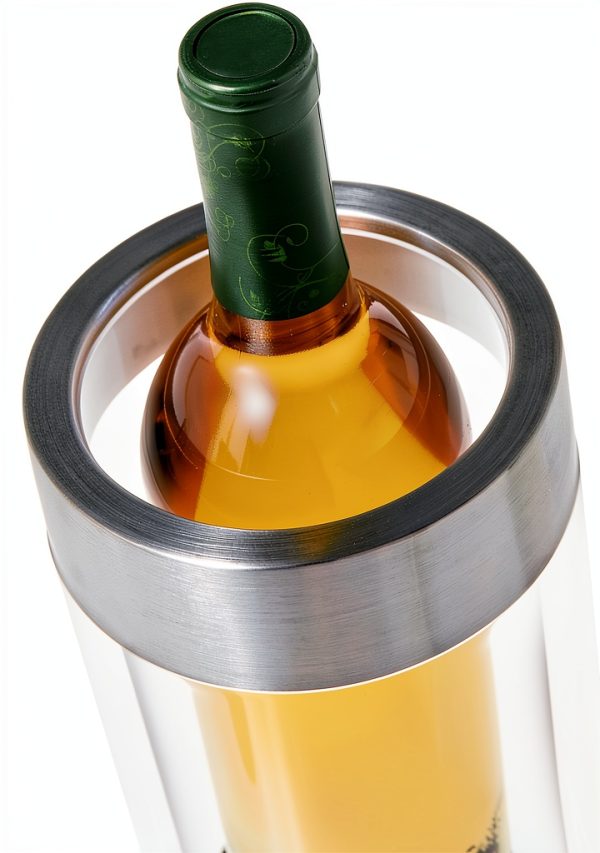 Wine Enthusiast Double Wall Iceless Wine Bottle Chiller – Premium Thermal Insulated Single Bottle Bucket for Tabletop Cooling-1