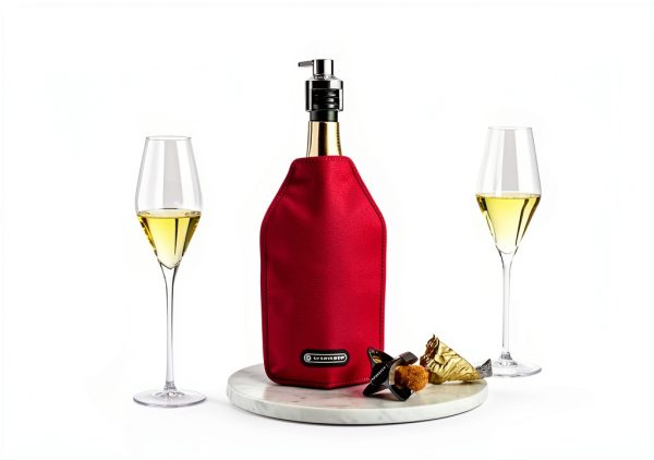 Wine Cooler Sleeve Le Creuset Burgundy Gel Sleeve for 750ml Bottles-2
