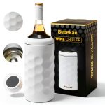 Wine Chiller Bebekae Double Wall Stainless Steel Cooler White Black-0