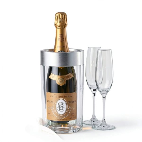Wine Enthusiast Double Wall Iceless Wine Bottle Chiller – Premium Thermal Insulated Single Bottle Bucket for Tabletop Cooling-3