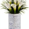 mDesign Single Bottle Wine Chiller - Ice Bucket Cooler for Kitchen, Bar, Party Decor - Holds Cold Wine, Champagne, Beer, Ready-to-Drink Cocktail Utensils, Serving Tongs - White Marble-7