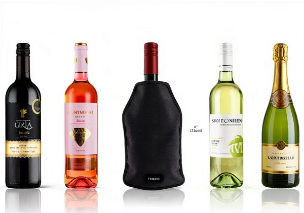 Portable Wine Cooler Sleeve Pallesen Black Nylon PVC 750ml Chiller-1