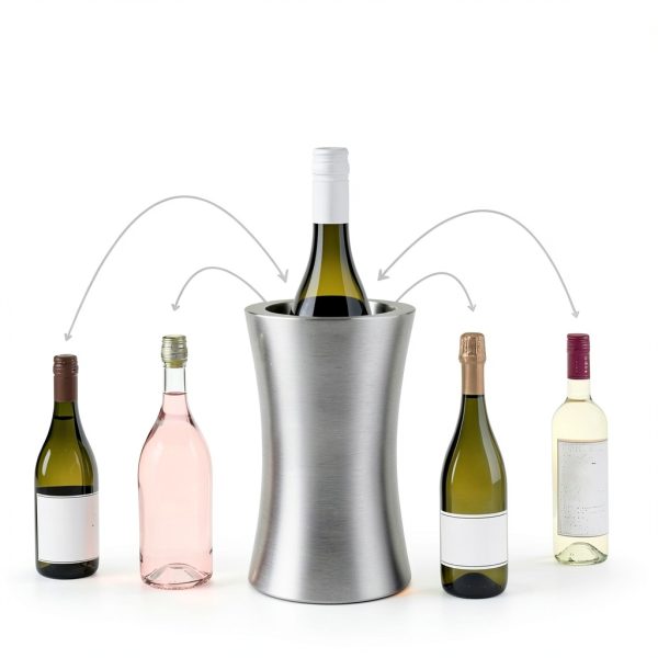 Wine Chiller Bucket JennLee Stainless Steel Double Wall 8hr Freeze-3
