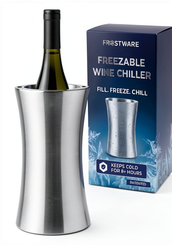 Wine Chiller Bucket JennLee Stainless Steel Double Wall 8hr Freeze-0