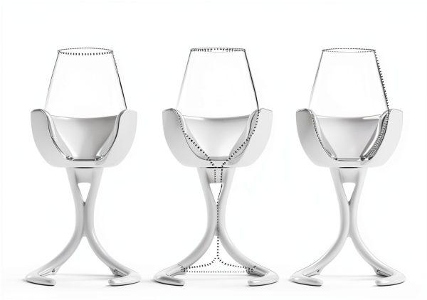 VoChill Stemmed Wine Glass Chiller | Made in USA | Radically cool wine tool – keeps wine perfectly chilled in your glass | Refreezable Chill Cradle actively chills (Quartz, Single VoChill)-4