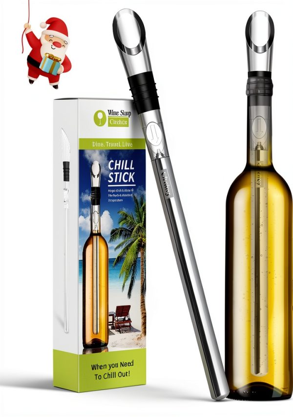 Wine Chiller Stick - 3 in 1 Stainless Steel Wine Bottle Cooler with-0