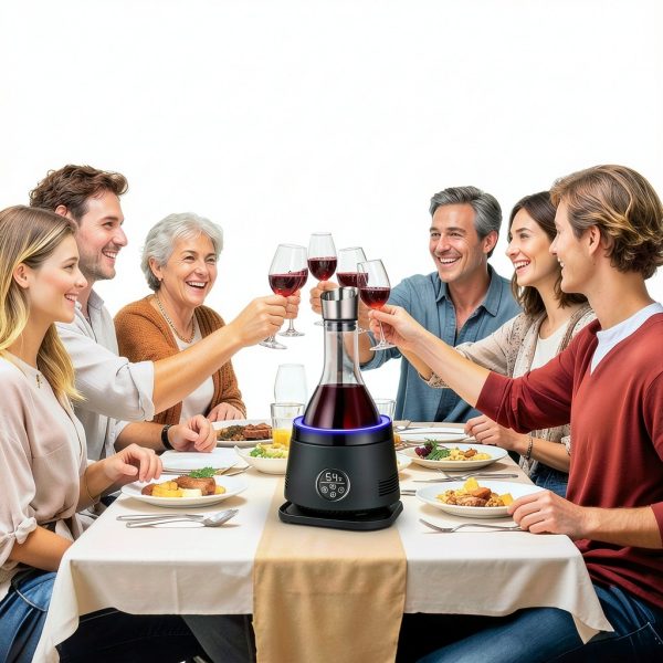 Electric Wine Chiller Cobalance 50oz Decanter with Aerator Black-1