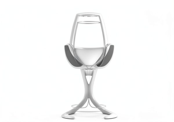 VoChill Stemmed Wine Glass Chiller | Made in USA | Radically cool wine tool – keeps wine perfectly chilled in your glass | Refreezable Chill Cradle actively chills (Quartz, Single VoChill)-3