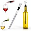 YouYah Wine Chiller Stick 3-in-1 Stainless Steel Wine Bottle Cooler Stick,Rapid Iceless Wine Chilling Rod with Aerator and Pourer,Wine Gift-4