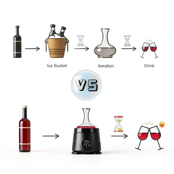 Electric Wine Chiller Cobalance 50oz Decanter with Aerator Black-4