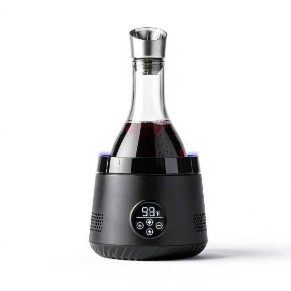 Electric Wine Chiller Cobalance 50oz Decanter with Aerator Black-3