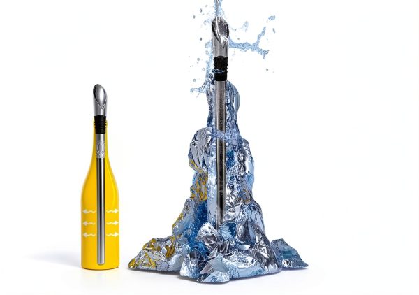 DERNORD Wine Chiller 3-in-1 Stainless Steel Wine Bottle Cooler Stick Freezer with Aerator and Pourer for Chilling Longer, Pouring and Aerating Wine for Christmas and Birthday Gifts-4