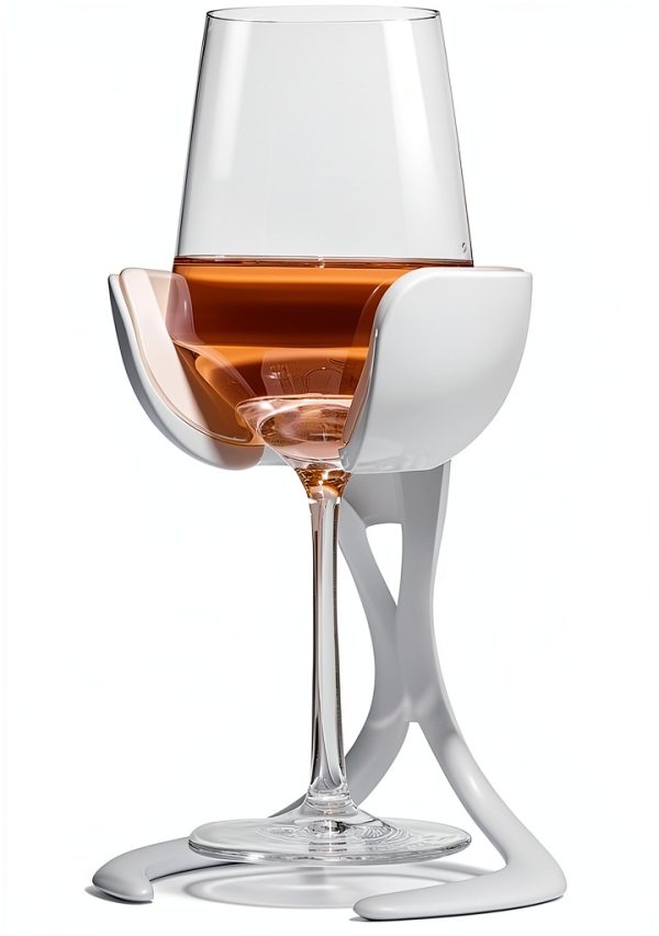 VoChill Stemmed Wine Glass Chiller | Made in USA | Radically cool wine tool – keeps wine perfectly chilled in your glass | Refreezable Chill Cradle actively chills (Quartz, Single VoChill)-0